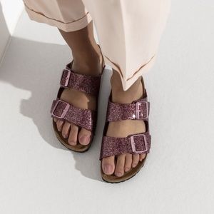 Birkenstock Purple/Pink Arizona PVC Glitter Accents Slides